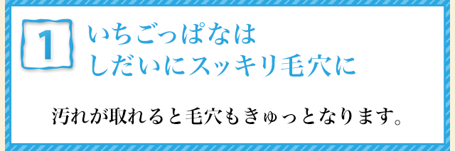 1 いちごっぱなは次第にすっきり毛穴に