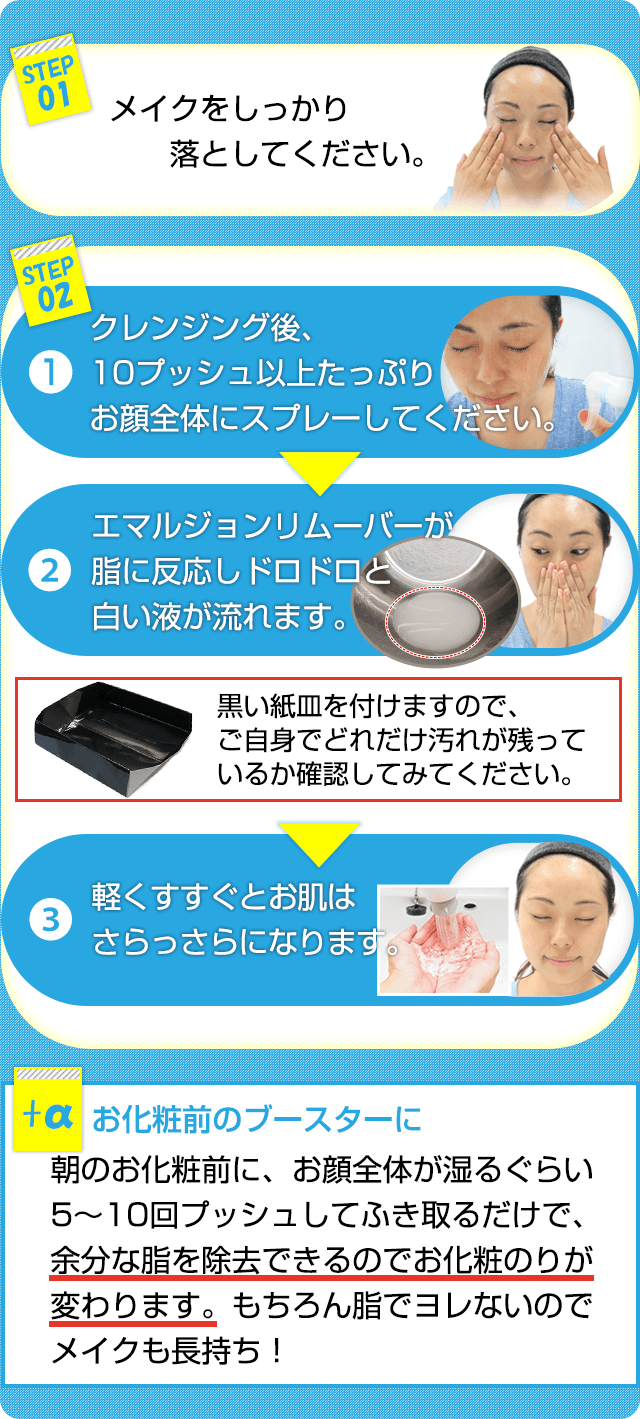 エマルジョンリムーバー使い方