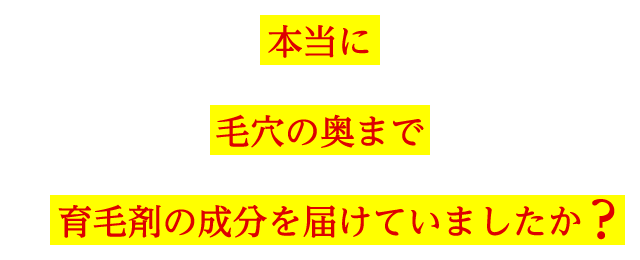 本当に毛穴の奥まで育毛剤の成分を届けていましたか？