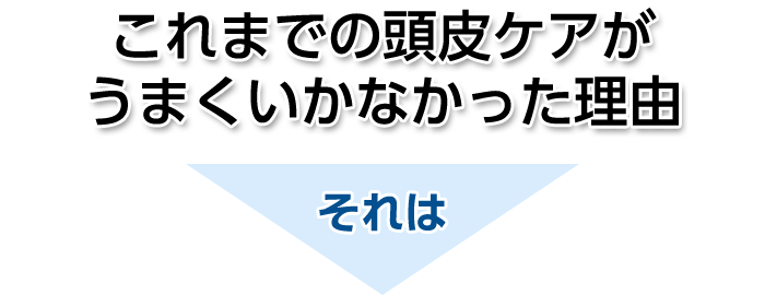 これまで頭皮のケアがうまくいかなかった理由それは