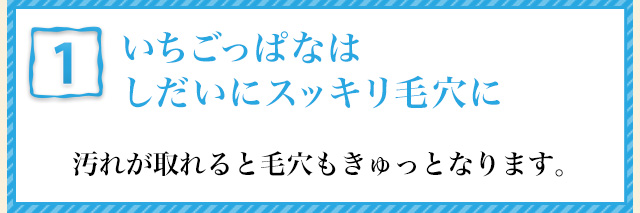 1 いちごっぱなは次第にすっきり毛穴に